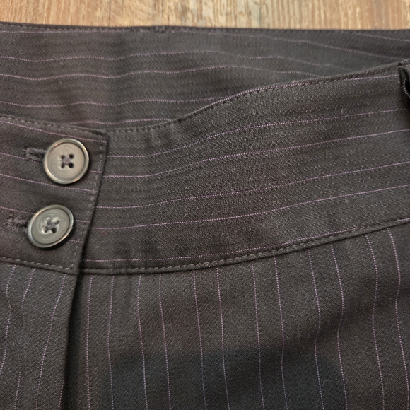 Lane Bryant Women's Dark Charcoal With Lavendar Pinstripe Pants Size 14 - Picture 12 of 13